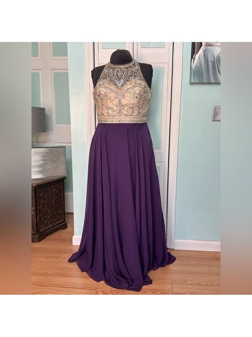 Size 22 eggplant purple prom mother of bride pageant dress gown Clarisse 3465